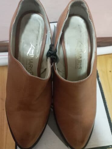 детские кожаные туфли: Туфли, Размер: 36, цвет - Коричневый, Б/у — 2