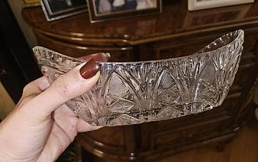 sunger: Kəsilmiş naxışlı şüşə/kristal meyvə və ya salat qabı - Material — 1