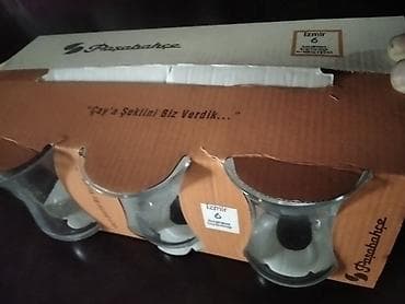 dest qablar: Armudu stəkanlar, Şüşə, 6 ədədli dəst, Türkiyə — 1