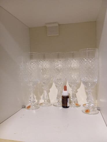 xrustal qab: Qədəhlər, rəng - Ağ, Xrustal, 6 ədədli dəst — 1