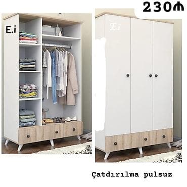 kunc ref: Yeni, 3 qapılı, Siyirməli, Ağ, Açılan, Düz dolab — 1