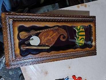 Спортивные игры: Şuşa temalı ağac oyma nərd-şahmat dəsti - Material: təbii qoz — 1