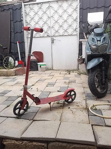 mapet ucuz: Qırmızı iki təkərli skuter - Mexaniki (elektriksiz) uşaq/yüngül — 1