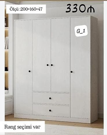 yataqlar: G_1 model üç qapılı garderob - Ölçü: 200 × 160 × 47 sm - Rəng seçimi — 1