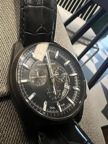 Личные вещи: Б/у, Наручные часы, Emporio Armani, цвет - Черный — 2