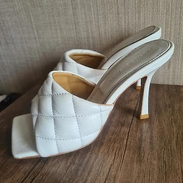 Туфли: Сабо, Размер: 37, цвет - Белый, Б/у — 1