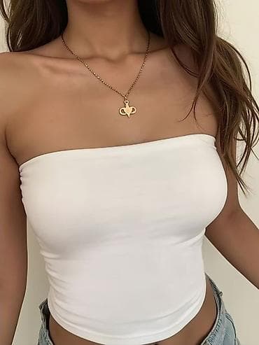 Ağ strapless büstye/top – Snow Basic - Rəng: qar-ağ - Model: boru