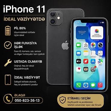 IPhone 11, 128 GB, Qara, Face ID
