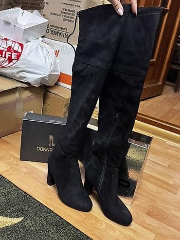 əsgər çəkməsi: Uzunboğaz, Ölçü: 37, rəng - Qara, İşlənmiş — 1