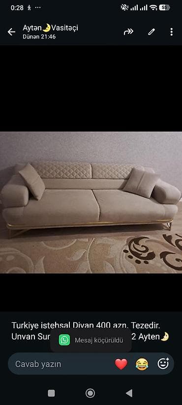 Turkiye istehsal Divan 400 azn. Tezedir. Unvan Sumqayıt Beyaz rez