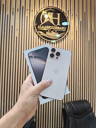 IPhone 16 Pro Max, 256 GB, Desert Titanium, Zəmanət, Simsiz şarj, Face ID