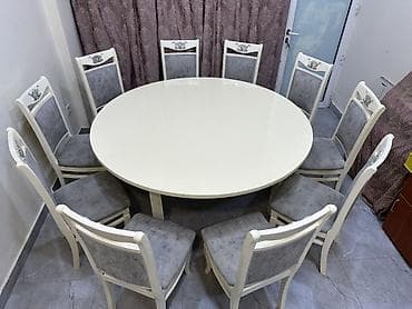 Qonaq otağı üçün, Açılmayan, Yumru masa, 8 stul