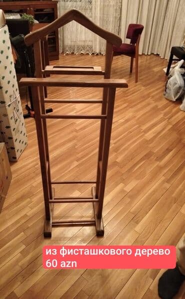 деревянная вешалка напольная: Paltar asılqanı/valet stendi - Material: fıstıq ağacından (масив — 1