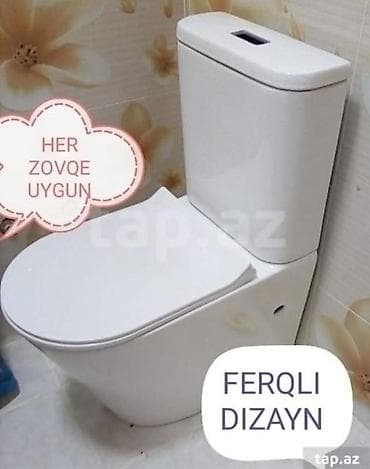 Quru inşaat materialları: Unitaz. Unitazlar. Yeni deb. Tam divara yapisan model. Parlaq — 1