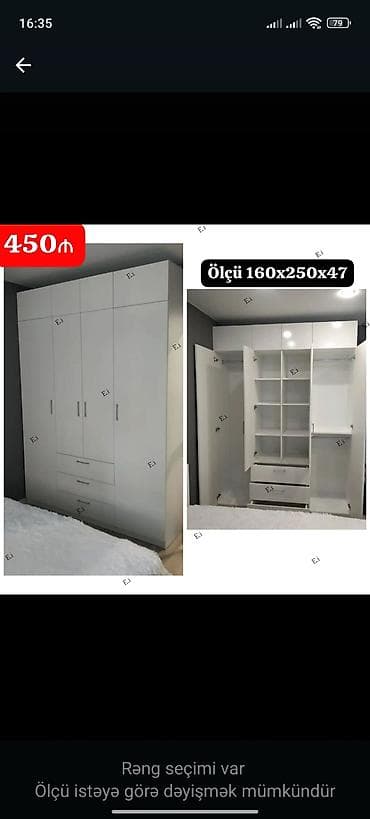 tek kravat gence: Geniş həcmli qarderob şkafı - Ölçü: 160 x 250 x 47 sm - Rəng seçimi — 1