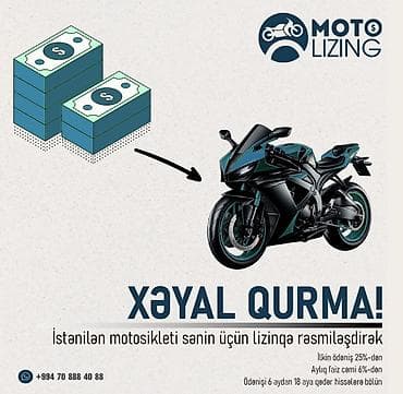 MOTO LIZING! Motosiklet sahibi olmaq bu qədər asan olmamışdı! MOTO lalafo.az -da MOTO LIZING! Motosiklet sahibi olmaq bu qədər asan olmamışdı! MOTO
