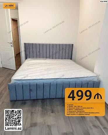 Çarpayılar: Məhsul: Yumşaq başlıqlı çarpayı (Kod: 4448) Təsvir: - Ölçü: 160 × 200 — 1
