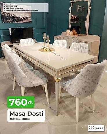 kohnə stul: Masa Dəsti – 90×160/200 sm - Mexanizm: açılan (masa ölçüsü 160 sm-dən — 1