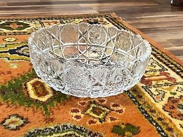 ucuz tül pərdələr: Kəsimli şüşə/kristal qab dəsti - 3 ədəd dekorativ şüşə/kristal qab - — 5