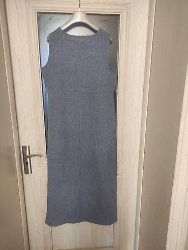 prada eynək: Qadın geyim dəsti – şifon bluz və denim görünümlü midi don - Bluz — 3