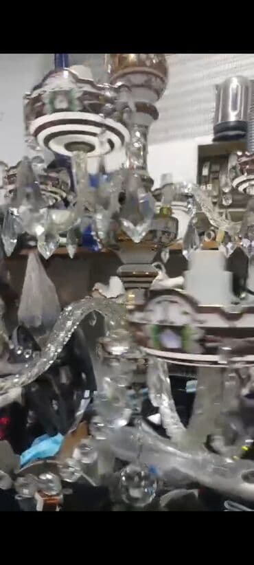 spiral lampa: Çılçıraq, 10 və daha çox lampa, Xrustal — 4