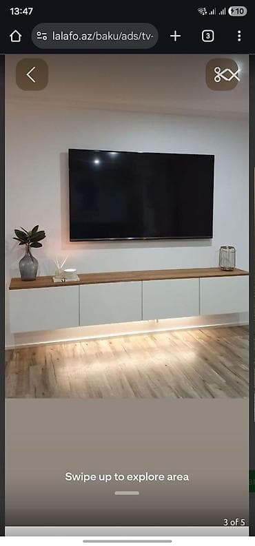 saat necedi: Düz TV altlığı, Polkalı, Laminat, Azərbaycan — 2