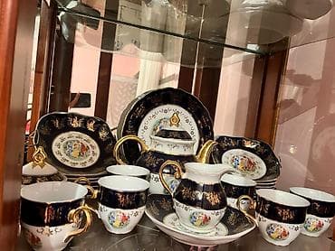 çay servisi: Çay dəsti, rəng - Göy, Farfor — 1
