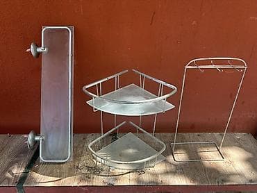 Hamam aksesuarları dəsti - Material: paslanmayan metal karkas + şüşə