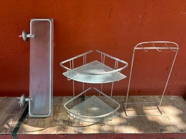 Hamam üçün aksesuar dəsti - Künc rəflər: 2 mərtəbəli, yarımdairəvi