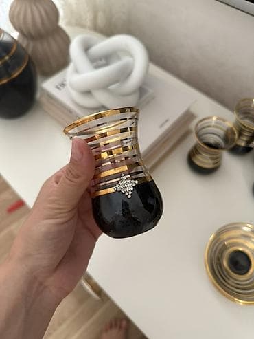 soba servisi: Çay dəsti, rəng - Qara, Şüşə, 6 nəfərlik, Rusiya — 3