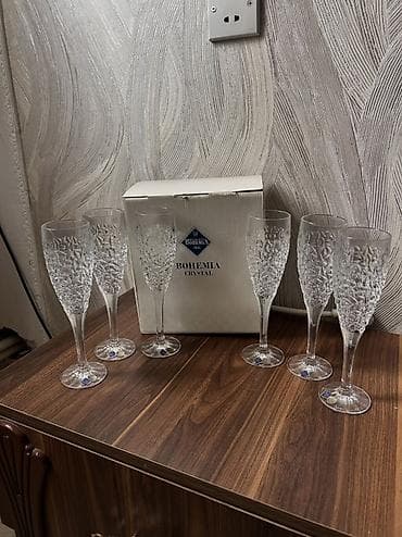 Qədəhlər, Xrustal, 6 ədədli dəst, Çexiya