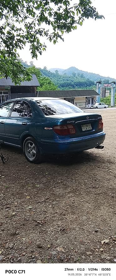 Nissan Sunny sedan - Kuzov: 4 qapılı sedan, mavi rəng - Mühərrik — 2