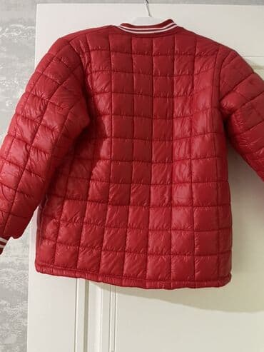 demisezon geyimlər: Qırmızı rəngli uşaq/qız pufffer gödəkçə - Ölçü: 150 (etiketdə — 3