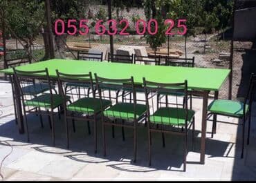 дачный набор стол и стулья: Dördbucaq masa, Mətbəx üçün, Dəhliz üçün, Eyvan üçün, Digər adam sayı, Açılmayan, Azərbaycan, Zəmanətli — 5