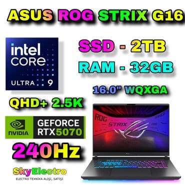 Printerlər: Yeni ASUS ROG, 16 ", Intel Core i9, 2 TB, Ünvandan götürmə, Pulsuz çatdırılma, Ödənişli çatdırılma — 1