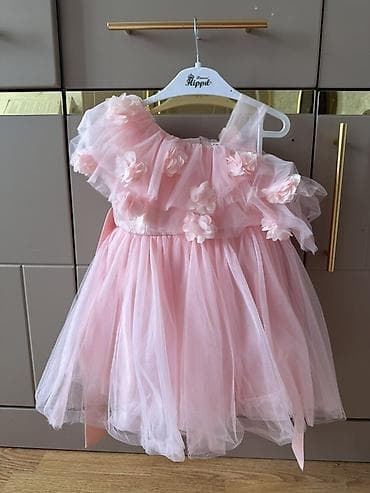 donlar 2023: Uşaq üçün zərif ziyafət/libas paltarı – açıq çəhrayı rəngdə, çoxqatlı — 4