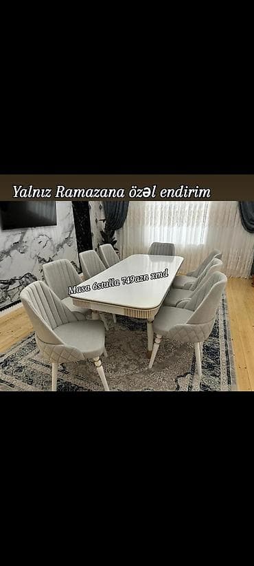 Dördbucaq masa, Qonaq otağı üçün, 6 nəfər