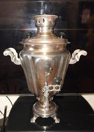 samovar 5l: Samovar 5 lirt – klassik metal gövdəli, köhnə rus üslubunda — 4