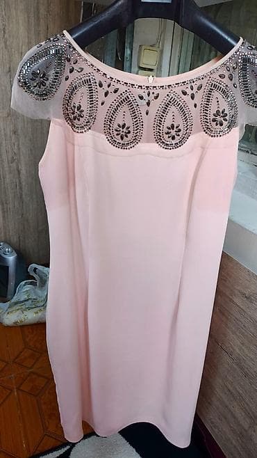 Zərif pudra-çəhrayı rəngdə qadın paltarı, 2 dəfə geyinilib!! - Dizayn