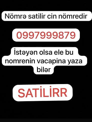 Satışda xüsusi mobil nömrə: 09979998 Qeyd: Nömrə satılır. Yadda qalan
