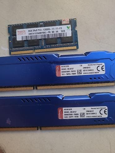 32 ram: Operativ yaddaş (RAM) Kingston, 16 GB, 1600 Mhz, DDR3, PC üçün — 1