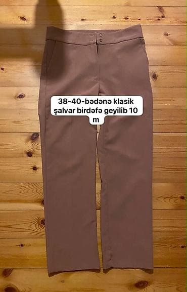 bel çantalari: Şalvar paketi 1) Klasik şalvar - Rəng: qəhvəyi - Kəsim: düz, klassik — 1