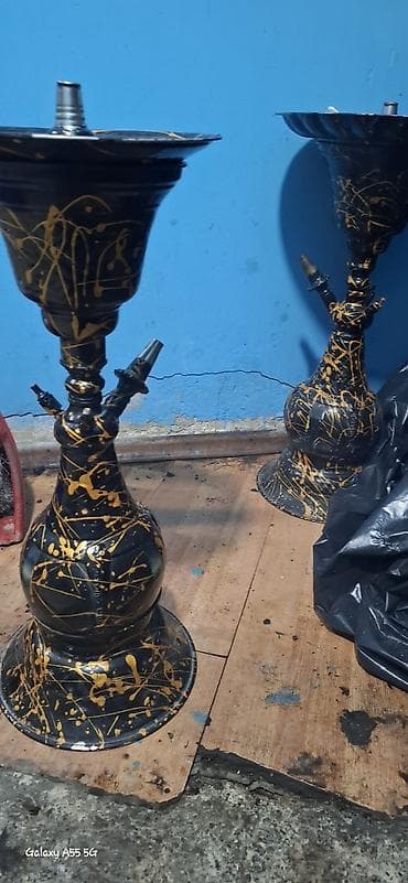 saat ev ucun: Qəlyan – şüşə qablı, alüminium gövdəli, şlanqlı komplet - — 4