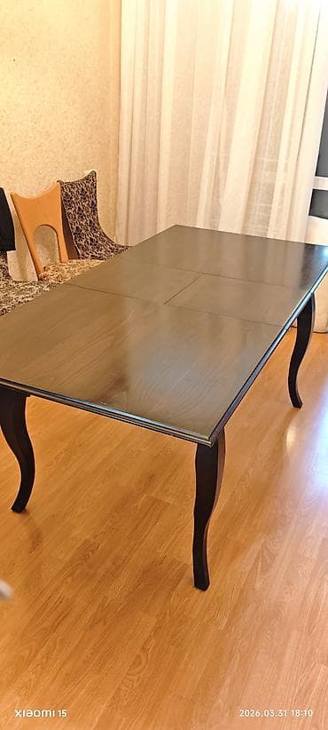 acılıb bağlanan stol: Qonaq masası, İşlənmiş, Açılan, Taxta, Dördbucaq masa — 5