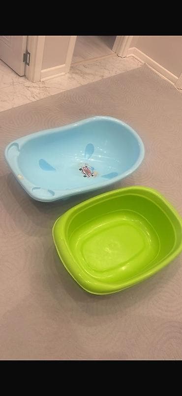 Uşaq üçün plastik vanna və əlavə çoxməqsədli leğən dəsti - Mavi