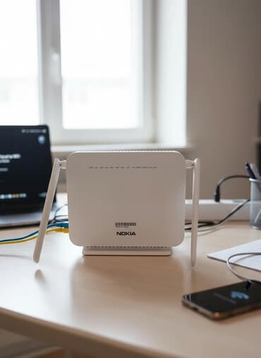 ucuz nokia: Nokia Wi‑Fi router - Model: Nokia (üzərində “Nokia” loqolu, iki — 1