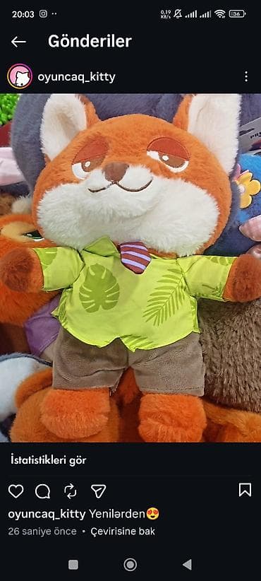 Plyuş tülkü oyuncağı - Yumşaq, keyfiyyətli plyuş materialdan -