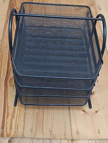 nabor acar: Metal şəbəkəli 3 mərtəbəli masa üzəri sənəd təşkilatçısı - Material — 3