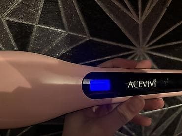 dişlər: ACEVIVI elektrikli saç düzləşdirici daraq - Rəng: açıq çəhrayı, qara — 3