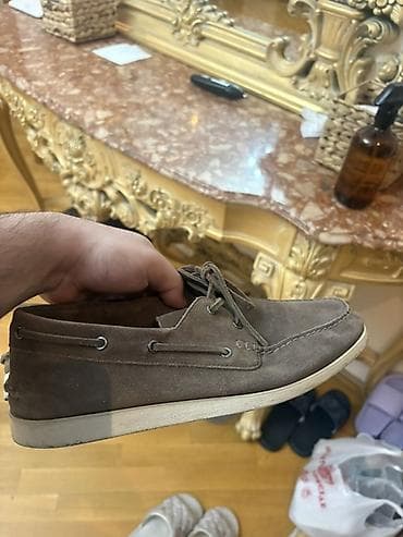 mango velicina 20: Kişi loafer/boat shoes – süet material, qəhvəyi rəng. - Üst hissə — 3